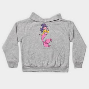 Purple Hair Mermaid Kids Hoodie